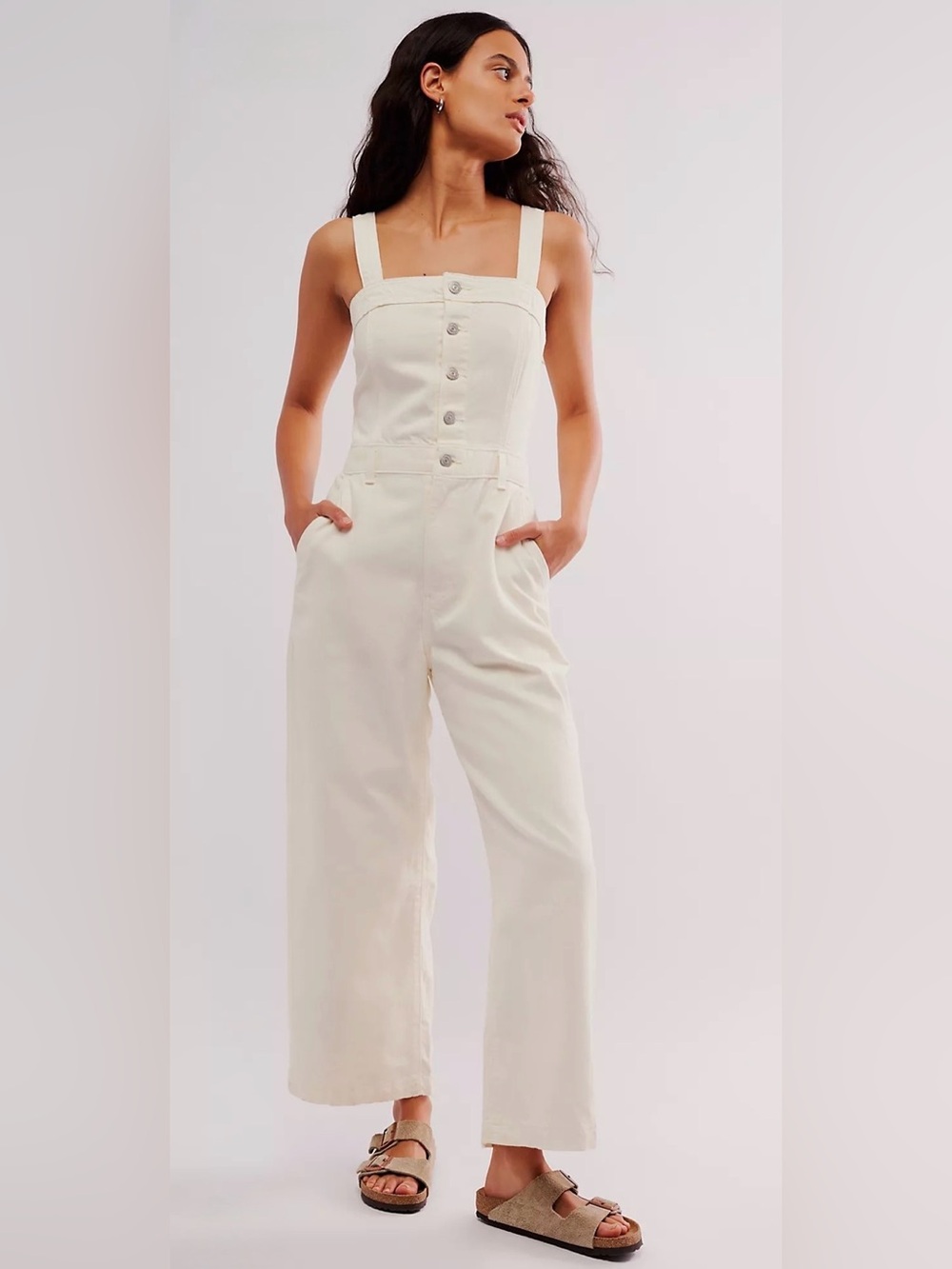 Levi's Drea Ivory Wide-leg Jumpsuit Size S(4)